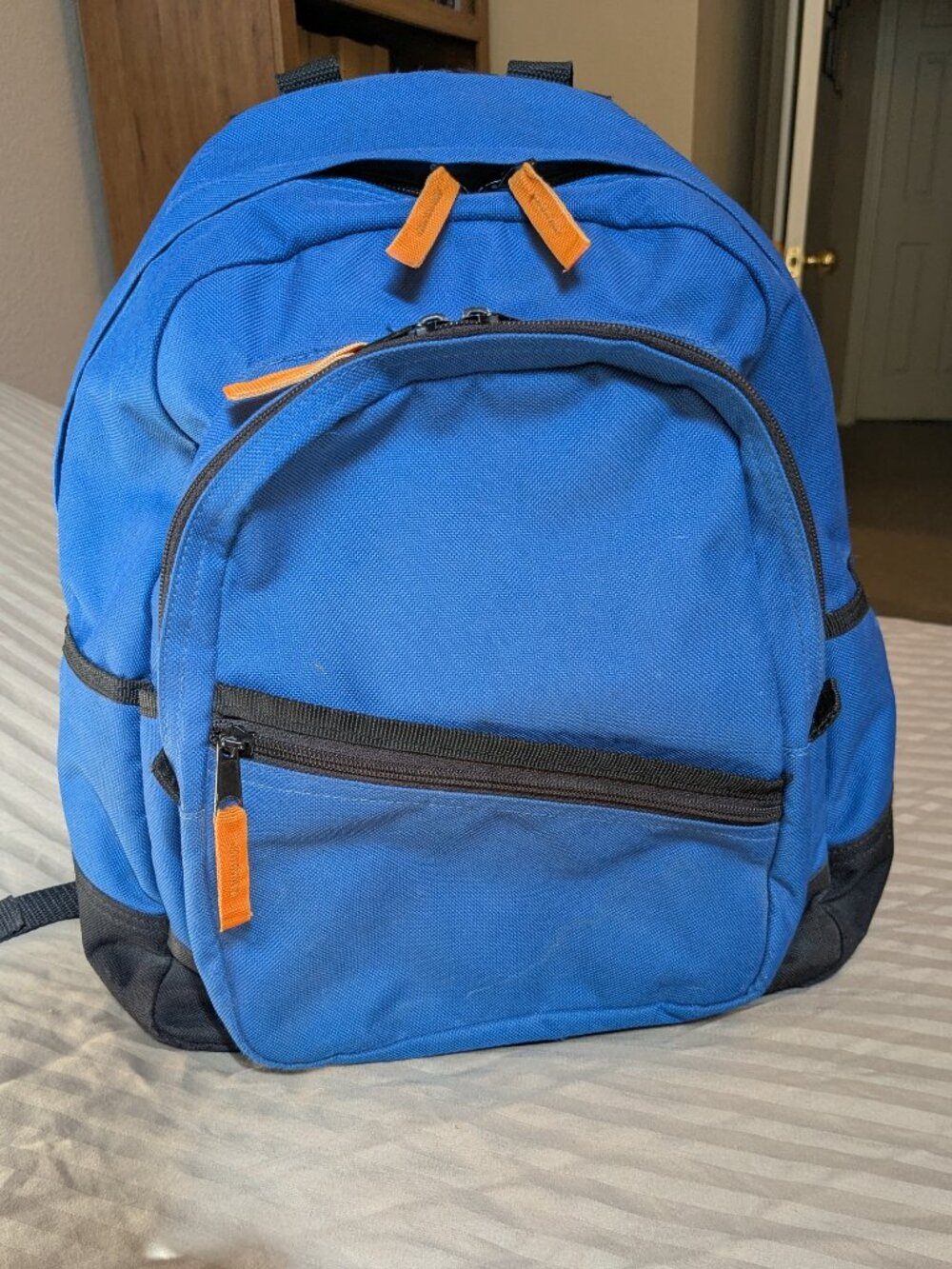 Royal Blue & Black Colorblock Travel Backpack - 15 Liter
